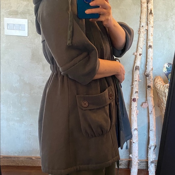 Hooded trench jacket grey sweatshirt - Picture 5 of 6